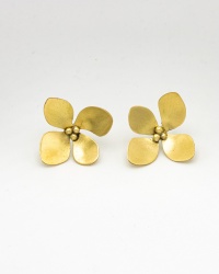 Boucles d'oreilles hortensias moyen modèles en laiton