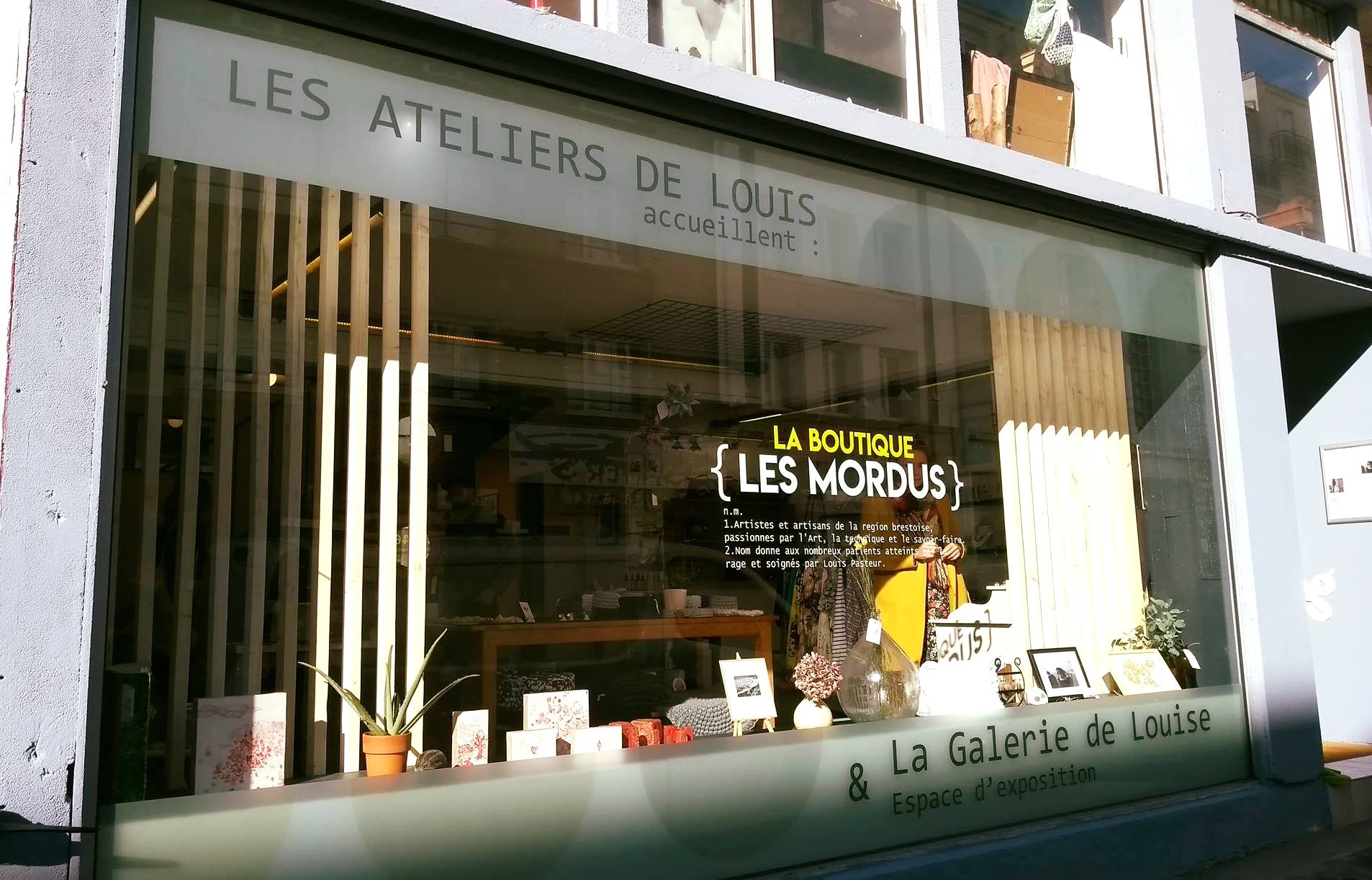 La vitrine de la boutique Les Mordus à Brest